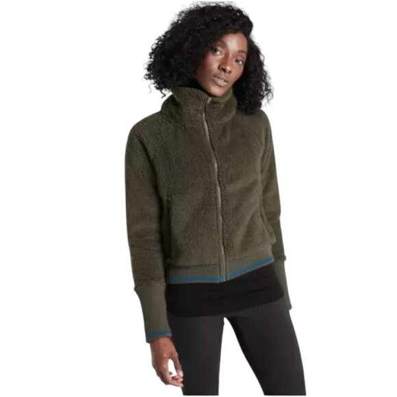 Athleta Tugga Sherpa Jacket, Mountain Olive, Small - Picture 6 of 11